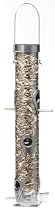 Droll Yankees A6F 16-Inch Pewter 6 Port Sunflower Tubular Feeder