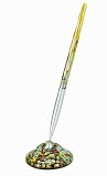 Fitz and Floyd The Write Style Desktop Writing Pen with Glass Handle and Stand, Yellow (34/239)