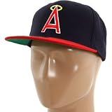MLB Men's California Angels Cooperstown 400 Snapback Cap (Navy/Red, Adjustable)