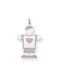 Sterling Silver Kid Charm - Boy with Heart