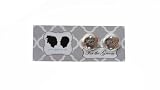 Grooms I DO Cufflinks with Colored Crystal-Silver Charm-Silver Stone