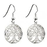 Rhodium Tree of Life Drop Earrings - Made in Ireland