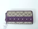 COACH/コーチ シグネチャー スタッズ ジップ長財布/F46147/紫