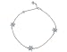 Baby Blue Enamel Flower Anklet with Cubic Zirconia (CZ) in Sterling Silver .925