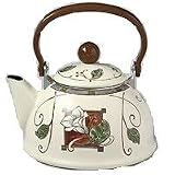 Pfaltzgraff Mission Flower 1.2qt Porcelain Enamel on Steel Tea Kettle