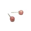 Rhodonite Gemstone Stud Earrings, 4mm