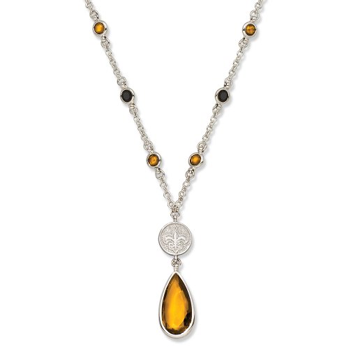 New Orleans Saints Crystal Logo Necklace