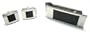 Stainless Steel & Carbon Fiber Money Clip & Cufflink Set w/Gift Box!