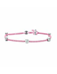 0.41 Carat Diamond Round Cluster Twisted Rope Bracelet 14K Pink Gold