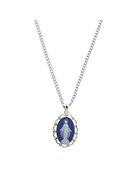 Sterling Silver Genuine Cameo Our Lady of Grace Necklace