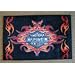 Harley Davidson Motorcycle Rug Mat Orange Flame Indoor Outdoor