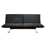 Rene microfiber Futon Convertible Sofa - Black