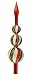 Shiny Peppermint Stripe Finial Vintage Glass Christmas Tree Topper 13\