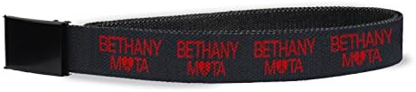 KAIMING Men's Bethany Mota Logo Adjustable Black Belts Girdle Sash