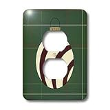 Janna Salak Designs - Tinsel and Trimmings Collection - Christmas Ornament on Green Plaid Print 6 - Light Switch Covers - 2 plug outlet cover