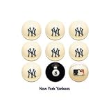 New York Yankees MLB Licensed Billiards Ball Set of 9 (7 Team, 1 Cue,1 Eight Ball)