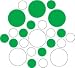 Set of 30 - White / Kelly Green Circles Polka Dots Vinyl Wall Graphic Decals Stickers