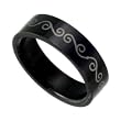 Black Stainless Steel Band with Celtic Design Width: 6mm Sizes 8-13 Black Stainless Steel Band with Celtic Design Width: 6mm Sizes 8-13