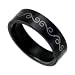 Black Stainless Steel Band with Celtic Design Width: 6mm Sizes 8-13