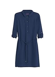 Plus Size Elastane/Polyester/Viscose Long Sleeves Short Belted Flowy General Print  Shirt  Dress