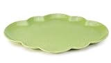 Chantal Ceramic Talavera Style 17 1/2 Inch x 13 1/4 Inch Oval Serving Platter, Glossy Garden Green
