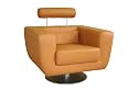 Baxton Studio Orfeo Light Brown Leather Club Chair