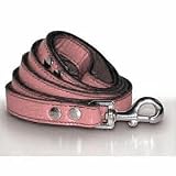 Top Dog Pink Leather Dog Leash 6ft x 1 Inch