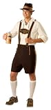 In Character Costumes, LLC Men's Bavarian Guy Costume with Pullover Shirt, Brown/Tan, Large