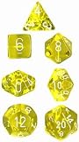 Chessex Dice: Polyhedral 7-Die Translucent Dice Set - Yellow