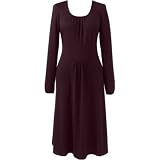 Long-Sleeve Scoop-Neck Dress