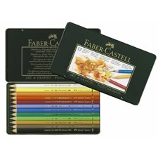 Faber-Castell POLYCHROMOS Artist Color Pencils Tin Metal - 12 count 110012