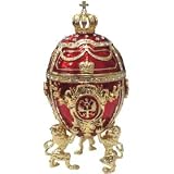 Royal Red Faberge Style Collectible Enameled Egg (6011-1)