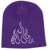 Ultimate Cycle Flames Beanie Hat Purple One Size Fits All OSFA