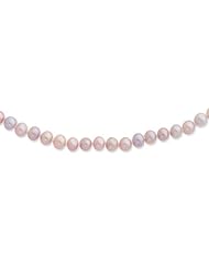 Sterling Silver 18in 6-7mm Purple Freshwater Cultured Pearl Necklace.