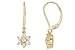 5/8 Carat White Sapphire and Diamond 14K Yellow Gold Flower Earrings