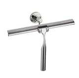 Wenko 17806100 Bad- und Duschabzieher Elegance Power-Loc - Befestigen ohne Bohren, Chrom, 24.5 x 17 cm