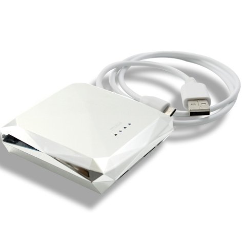 [Aftermarket Product] Silver Diamond Pattern 7000mAh Dual USB External Battery Portable For Apple iPhone 5 iPad iPod Samsung Galaxy S3 Note2 HTC One X S V EVO 4G LTE BlackBerry 9900 9790 9360 New