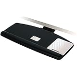 3M Knob Adjust Keyboard Tray, Standard Platform with Antimicrobial Gel Wrist Rest and Precise Mouse Pad, 17-inch Track, Black (AKT60LE)