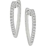 Silver 1/4ct TDW Diamond Heart Hoop Earrings (J-K, I3)