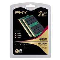 PNY OPTIMA 4GB (2x2GB) Dual Channel Kit DDR2 667 MHz PC2-5300 Notebook / Laptop SODIMM Memory Modules MN4096KD2-667
