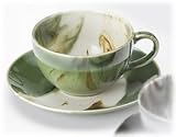 【美濃焼 コーヒー碗皿】 グリーンマーブル 珈琲碗皿