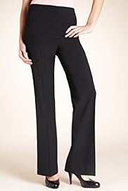 Flat Front Plain Zip Bootleg Trousers