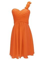 Cocktail Chiffon Floral Print One Shoulder Lace-Up Homecoming Dress/Bridesmaid Dress/Prom Dress 