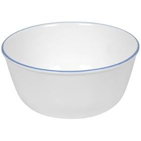 Corelle Livingware 28-Ounce Super Soup Cereal Bowl, Dark Blue Band by Corelle