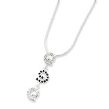 Sterling Silver CZ & Sapphire Necklace - 16 Inch