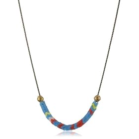 Vanessa Mooney Vintage African Glass Slider Necklace