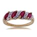 Red Ruby and Diamond Marquise Cut Ring in Yellow Gold
