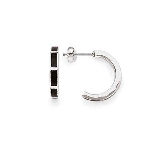 Sterling Silver Onyx Fashion Earrings
