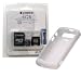 Combo of White Silicone Skin Cover Case and Kingston 4GB microSDHC Class 4 Memory Card with miniSD, SD Adapter for Blackberry Pearl 8110 8120 8130