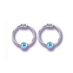 Nipple Rings Silver/blue